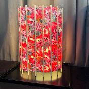 ABAT JOUR POUR LAMPE JAPONAISE EN PAPIER WASHI ROUGE