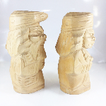 SCULPTURE BOIS COUPLE AÏNU