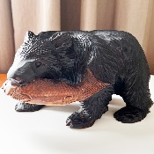 SCULPTURE D'OURS NOIR D'HOKKAÏDO 